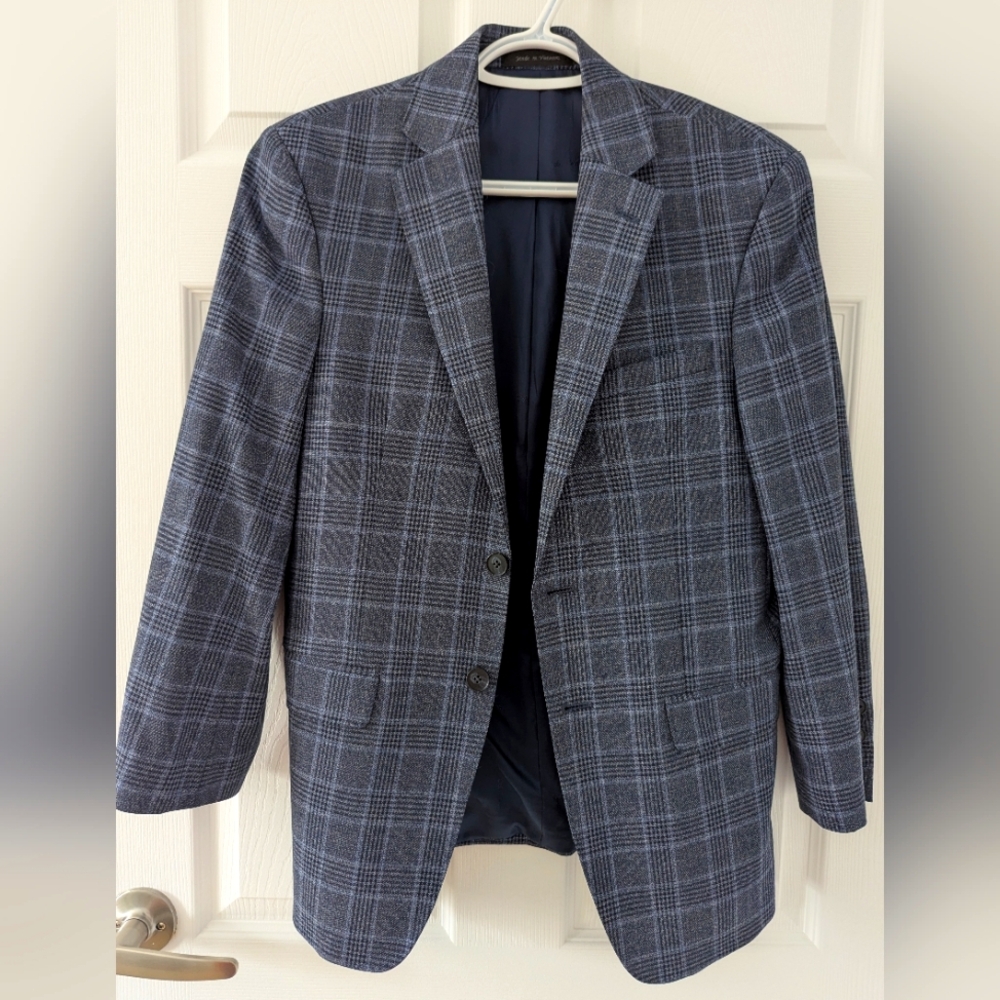 Calvin Klein Blue Check Jacket - 36R.